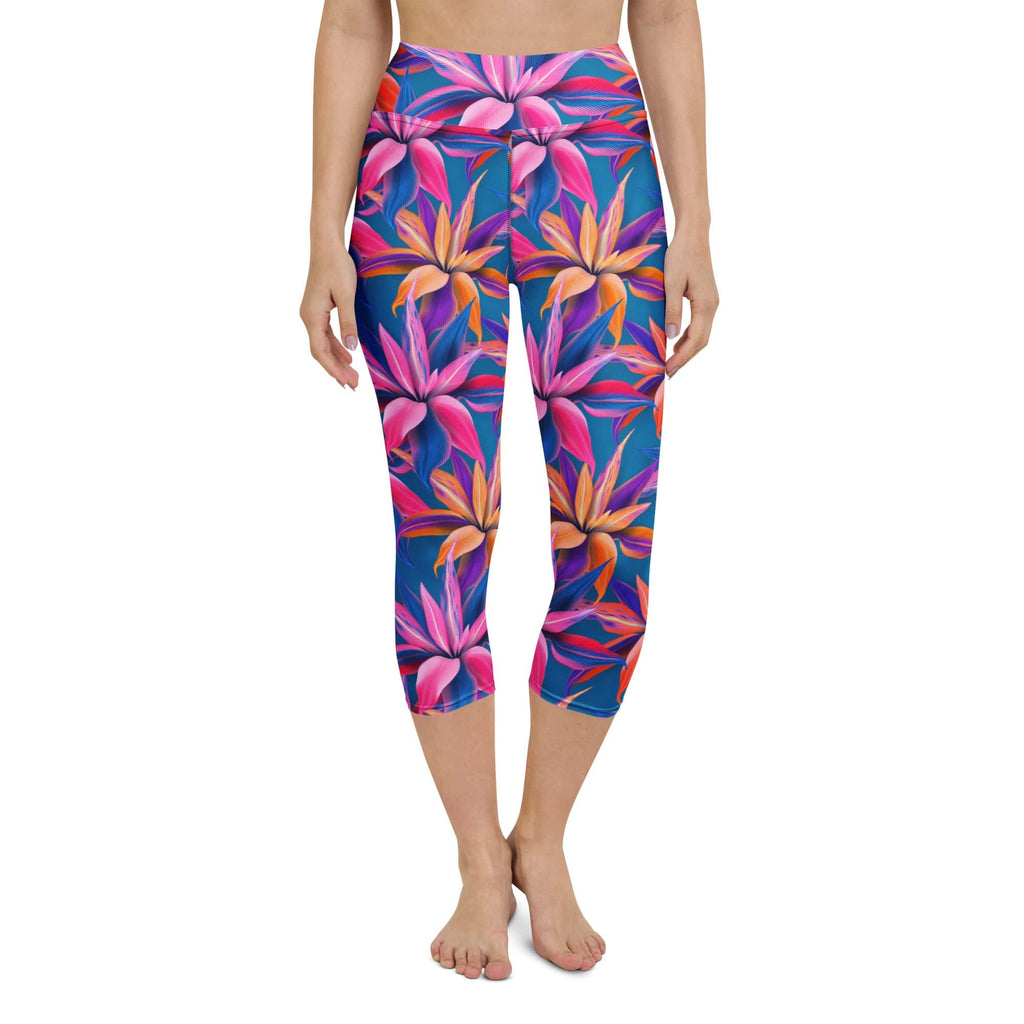 Neon Flower Rush Yoga Capris