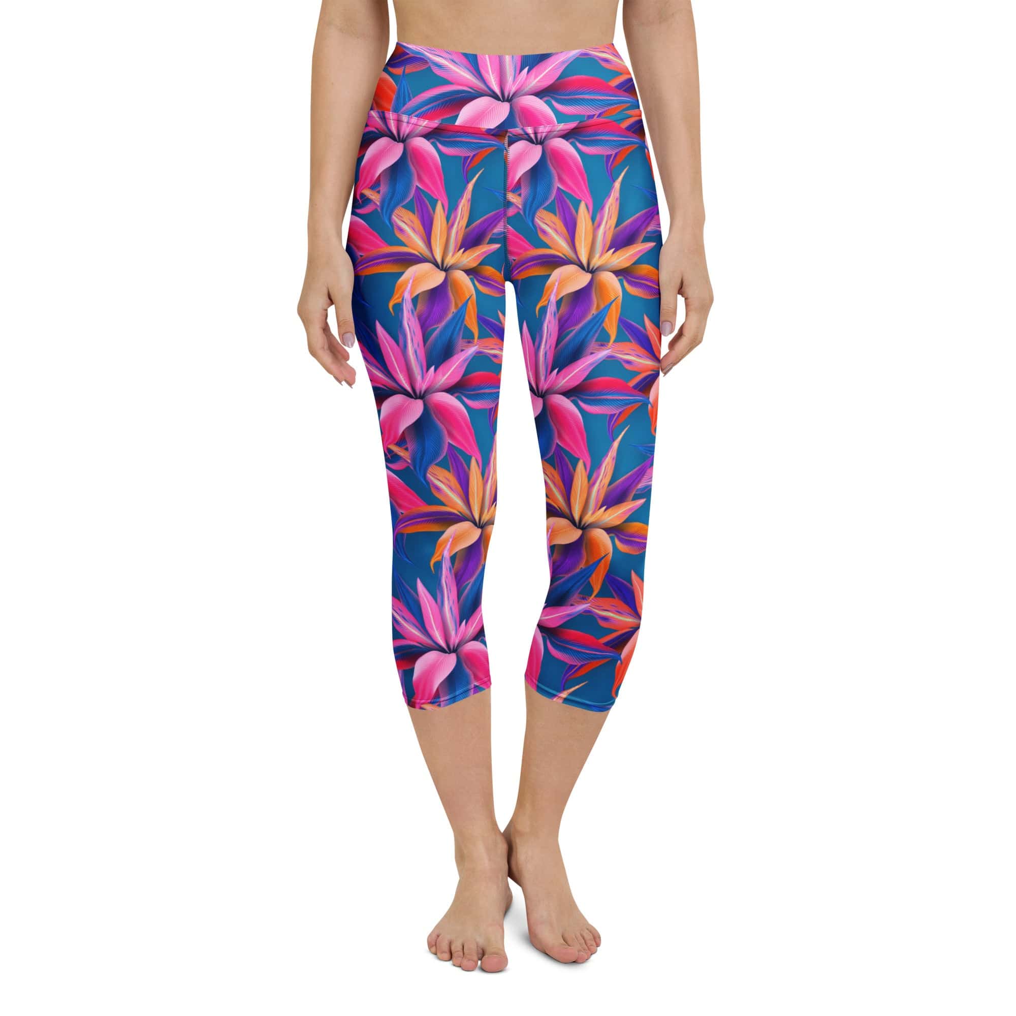 Neon Flower Rush Yoga Capris