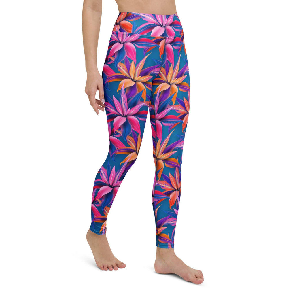 Neon Flower Rush Yoga Leggings