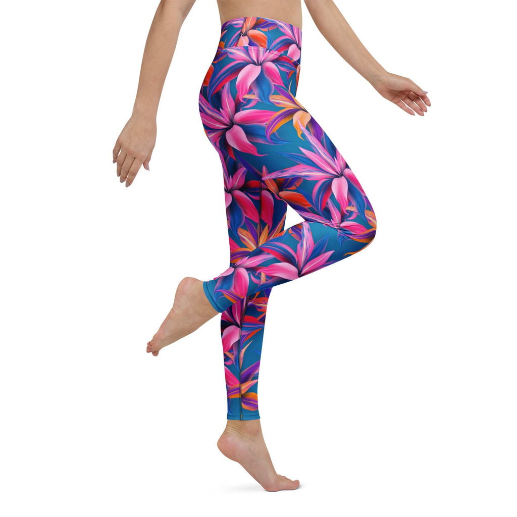 Neon Flower Rush Yoga Leggings
