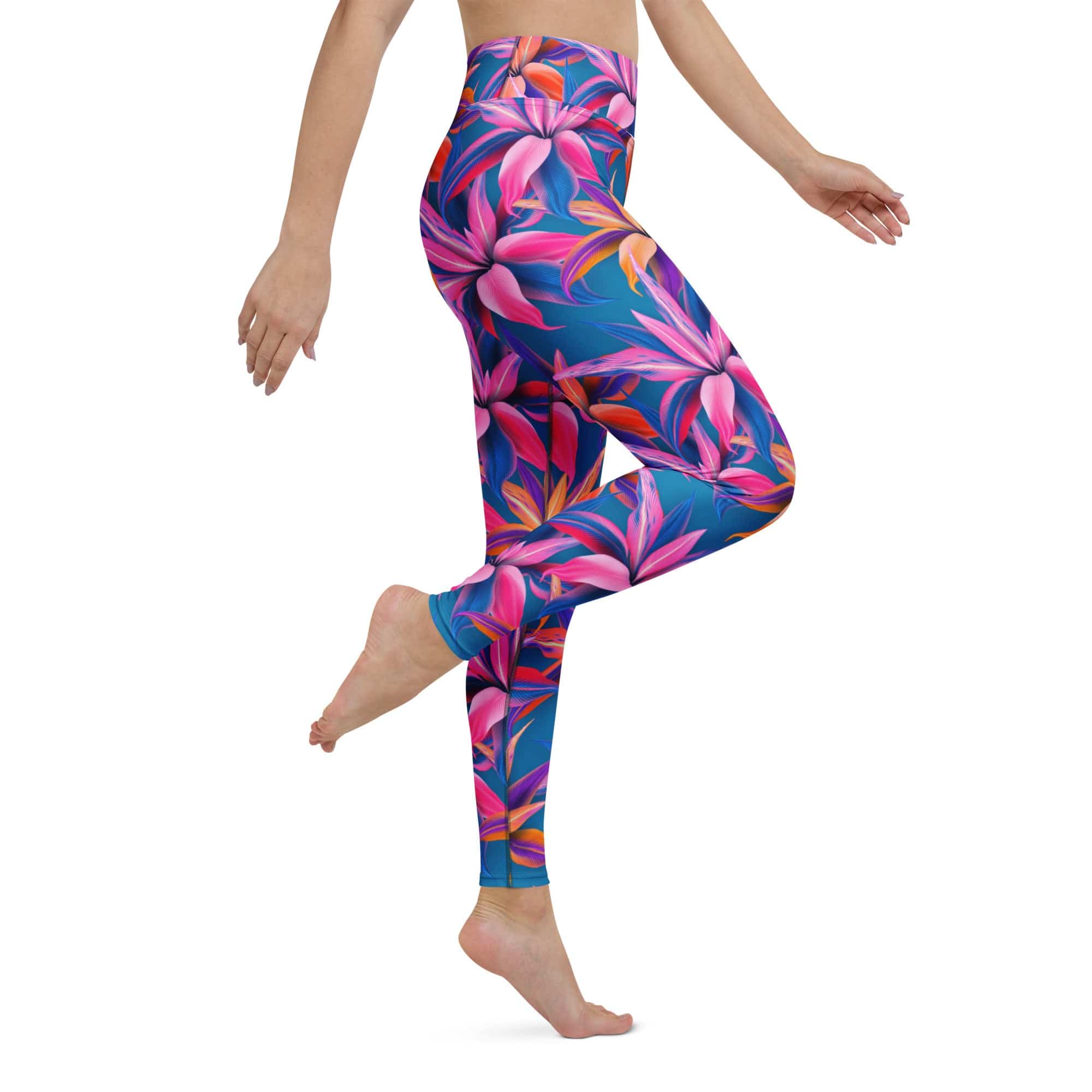 Neon Flower Rush Yoga Leggings