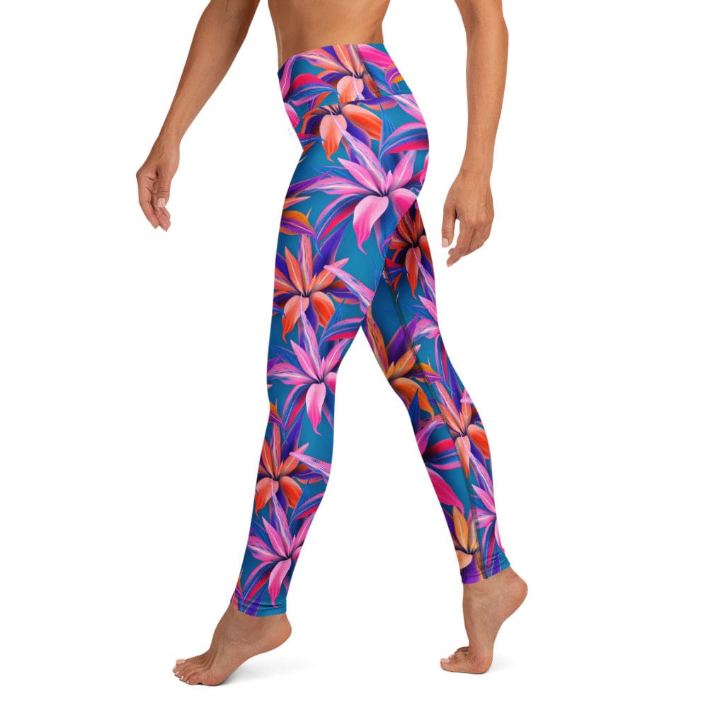 Neon Flower Rush Yoga Leggings