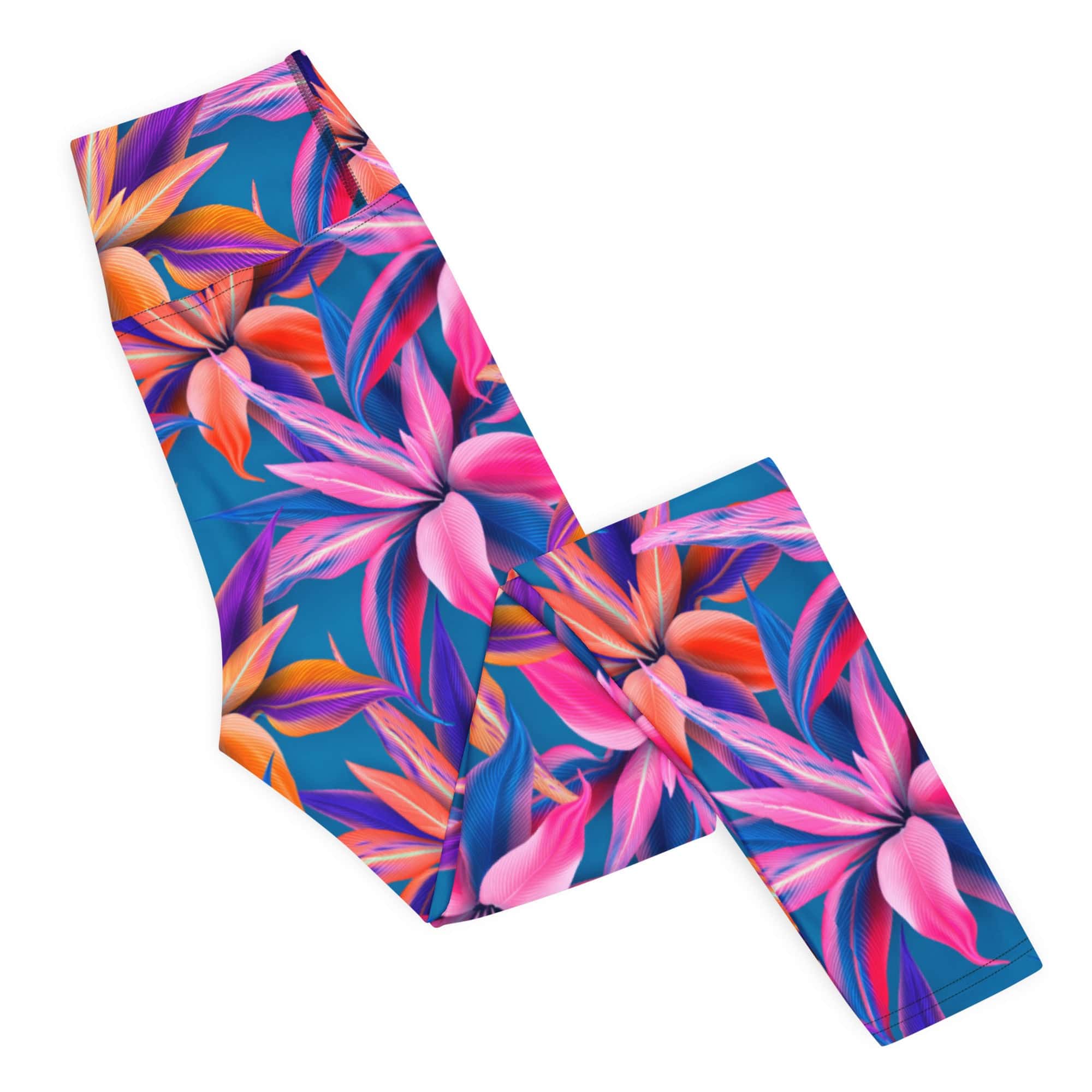 Neon Flower Rush Yoga Leggings