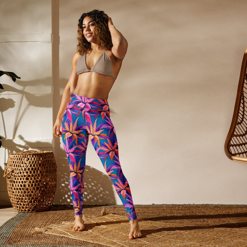 Neon Flower Rush Yoga Leggings
