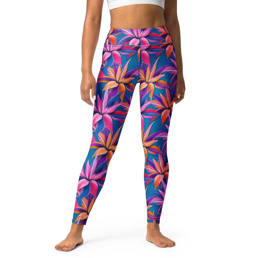 Neon Flower Rush Yoga Leggings