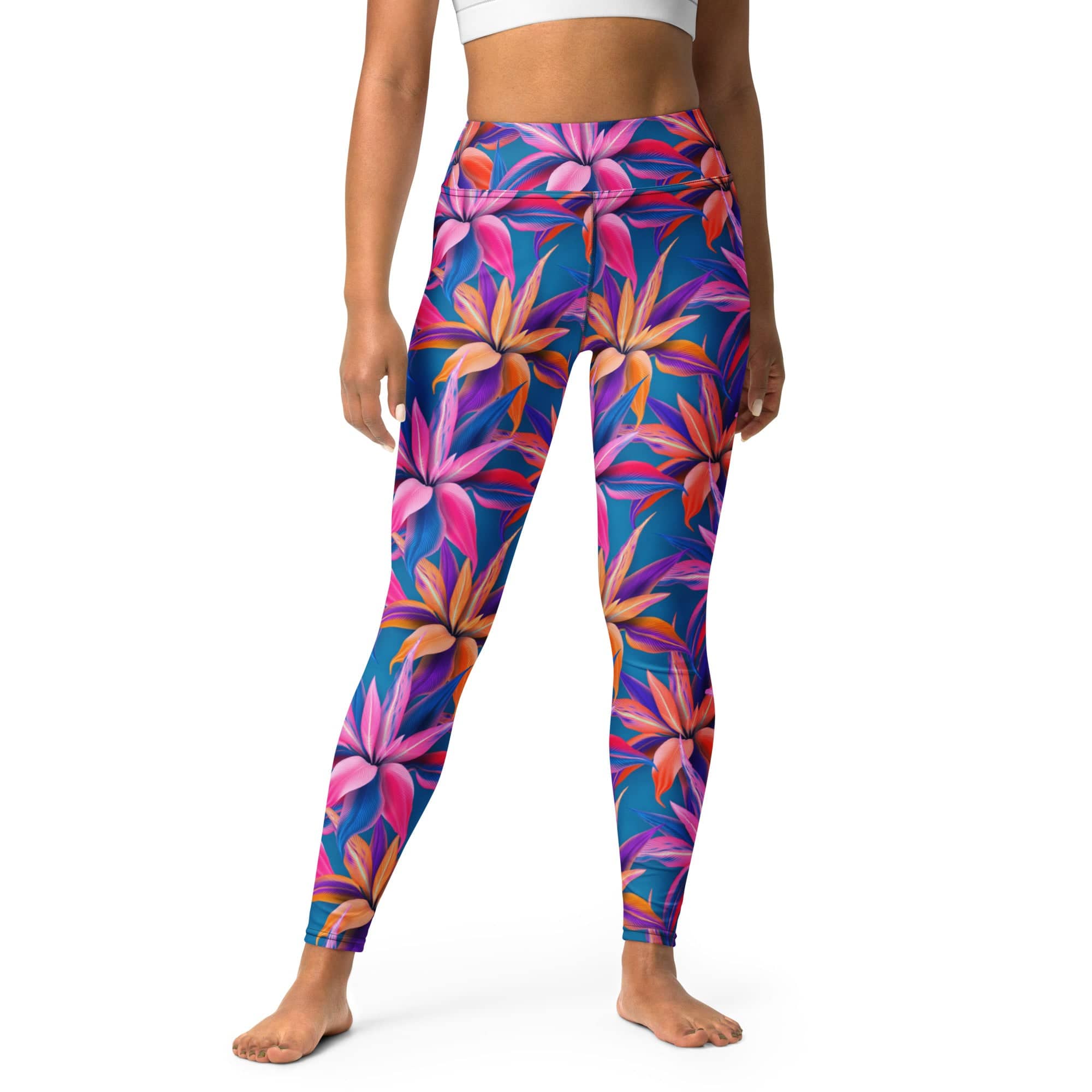 Neon Flower Rush Yoga Leggings