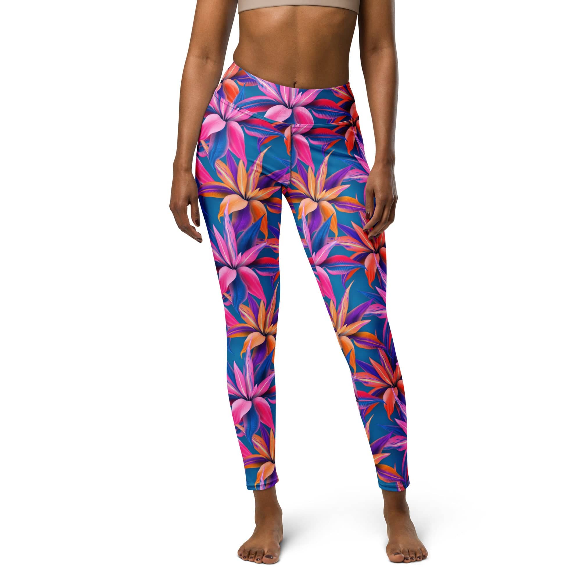 Neon Flower Rush Yoga Leggings
