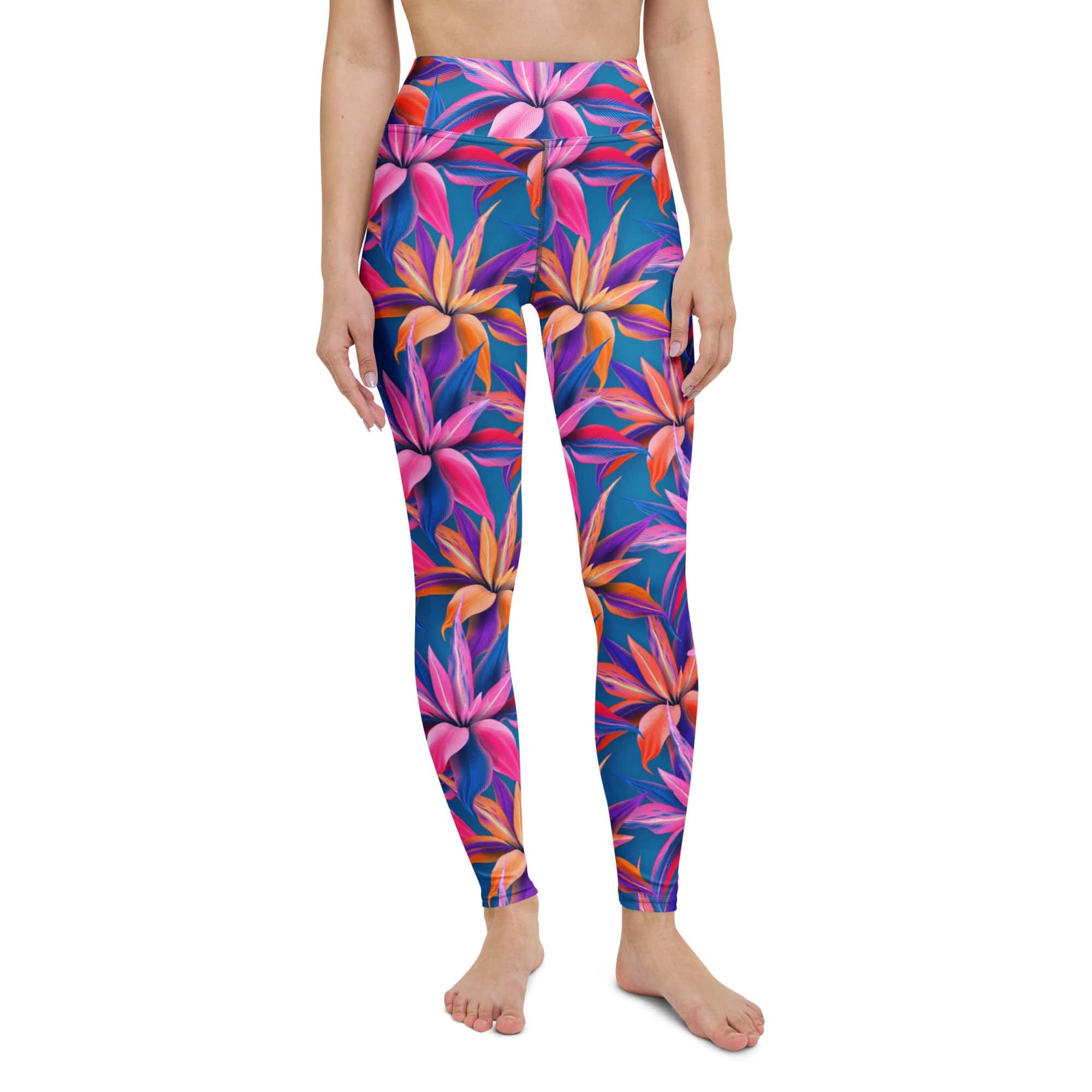 Neon Flower Rush Yoga Leggings