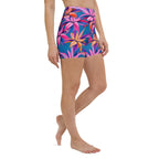 Neon Flower Rush Yoga Shorts