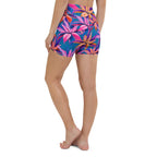 Neon Flower Rush Yoga Shorts