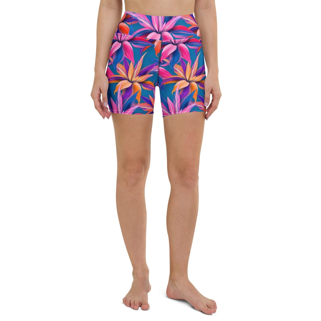 Neon Flower Rush Yoga Shorts