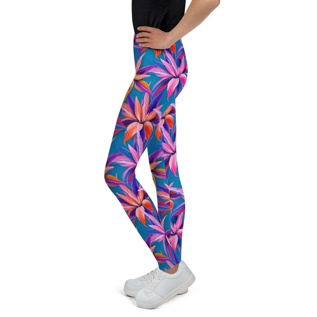 Neon Flower Rush Youth Leggings