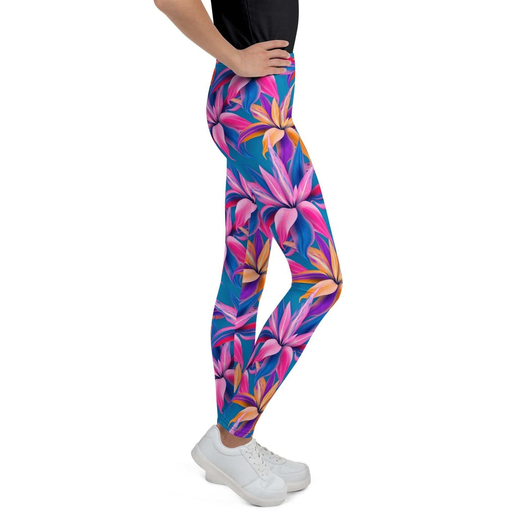 Neon Flower Rush Youth Leggings