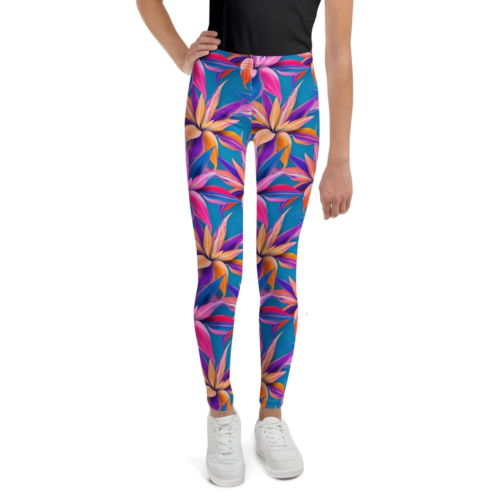 Neon Flower Rush Youth Leggings