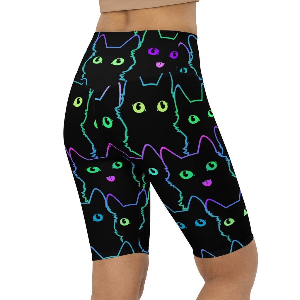 Neon Kitties Biker Shorts