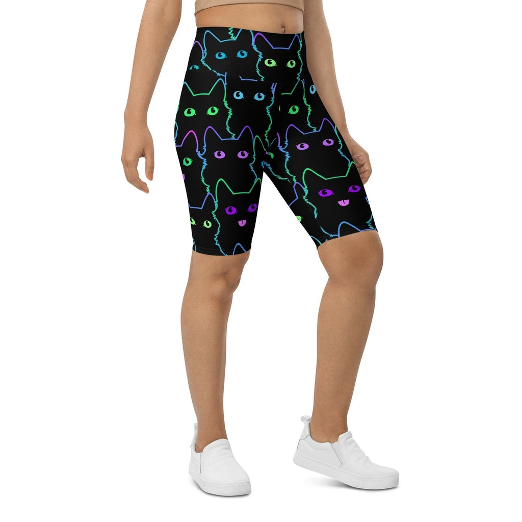 Neon Kitties Biker Shorts