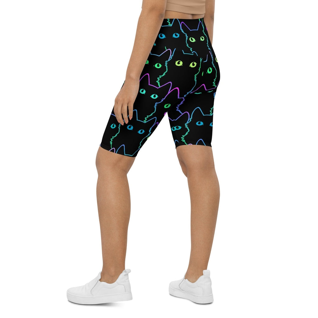 Neon Kitties Biker Shorts