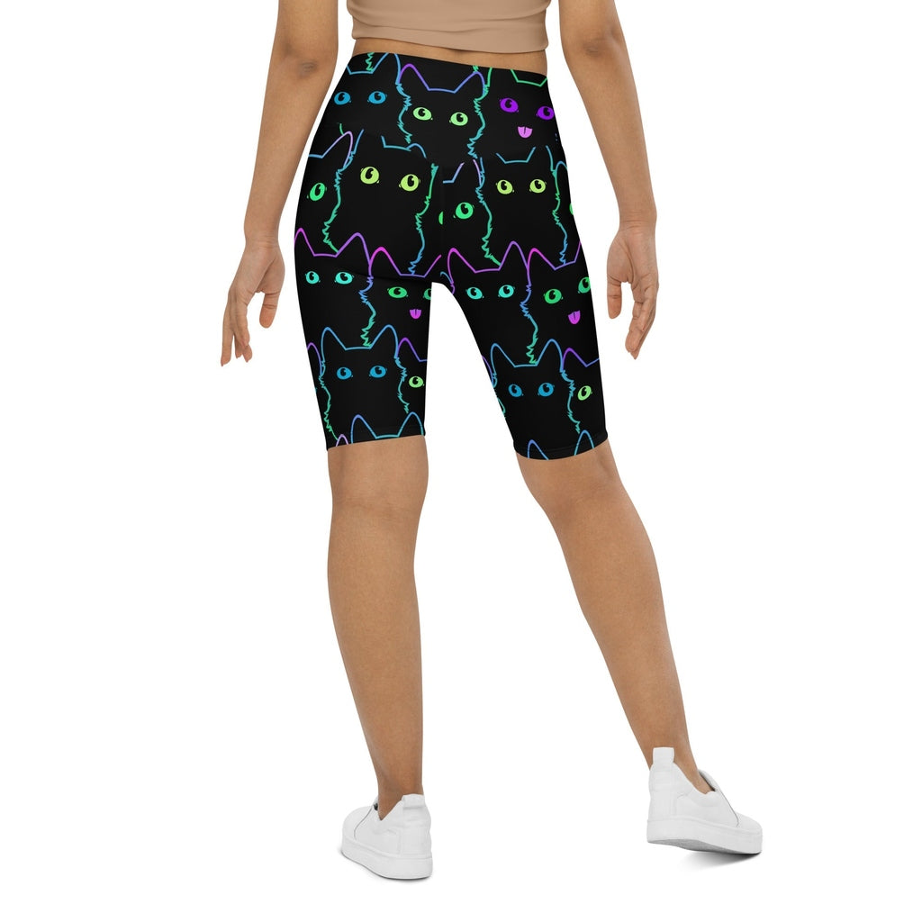 Neon Kitties Biker Shorts