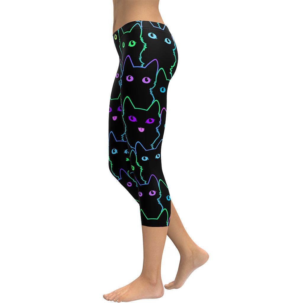 Neon Kitties Capris