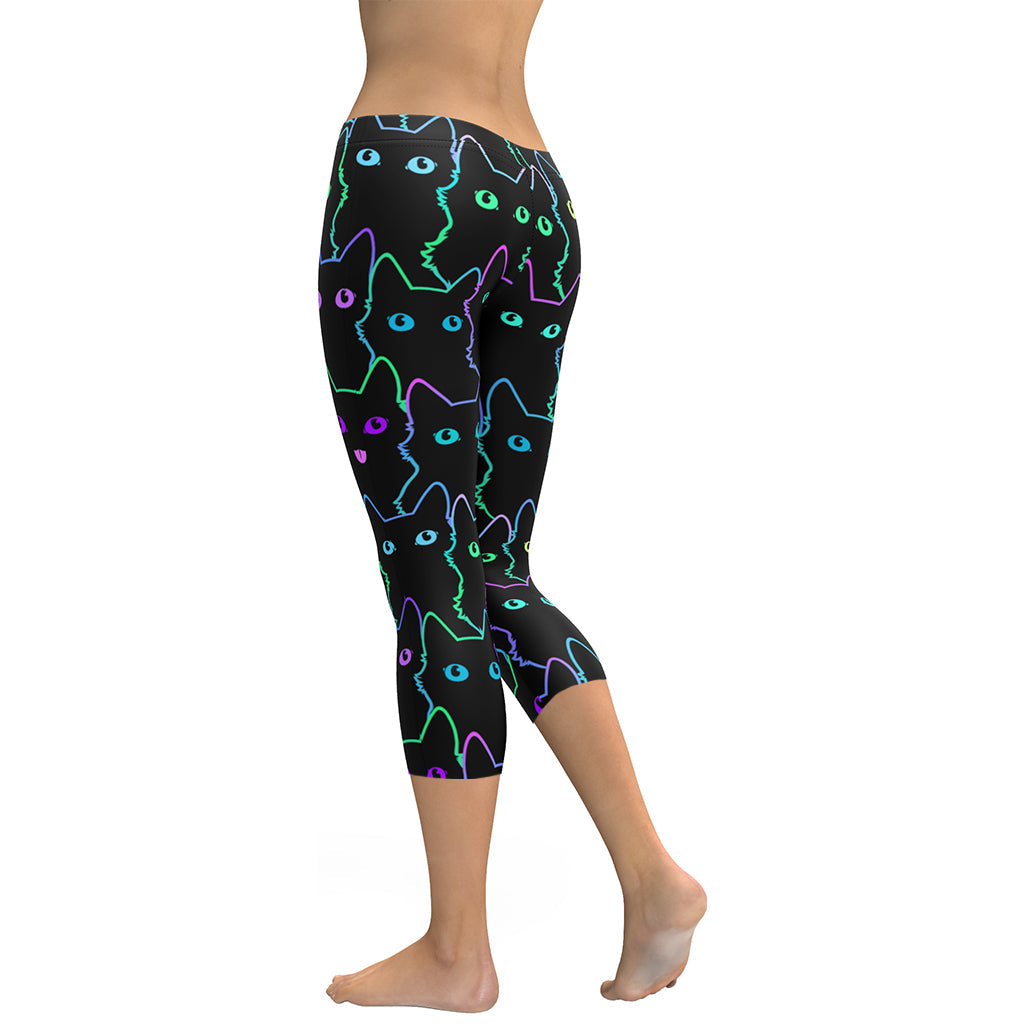 Neon Kitties Capris