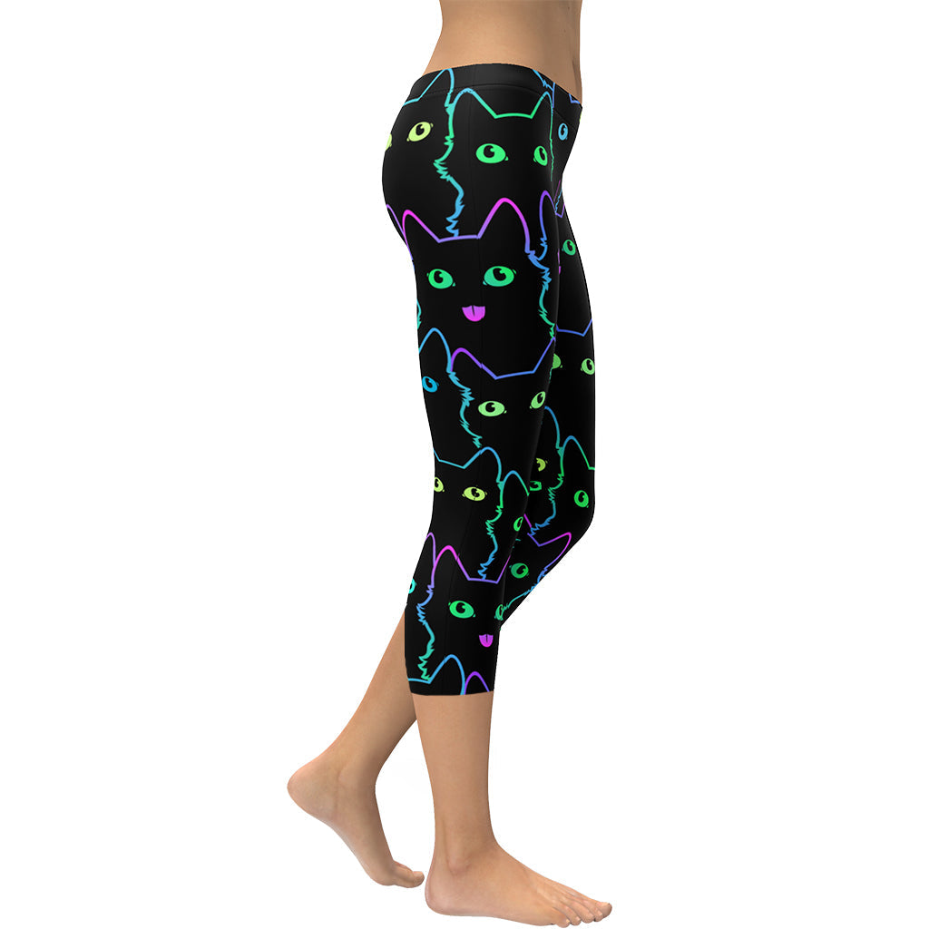 Neon Kitties Capris