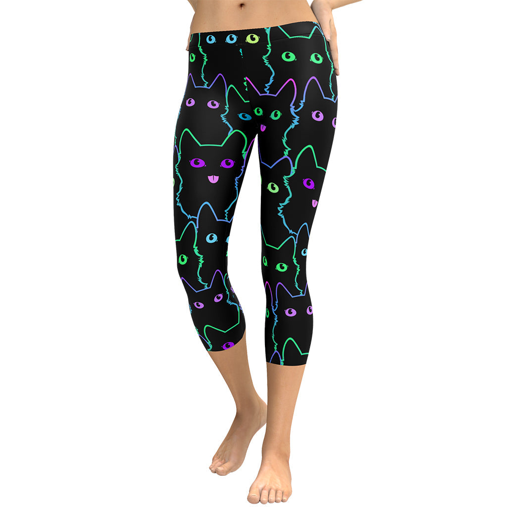 Neon Kitties Capris