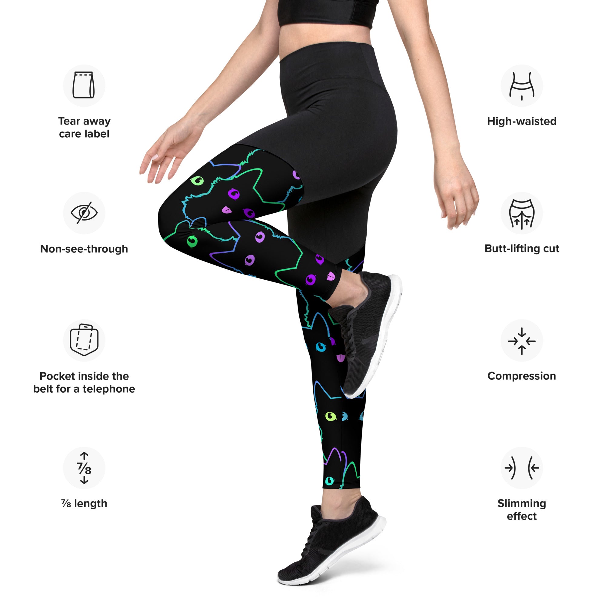 Neon Kitties Compression Leggings