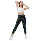 Neon Kitties Crossover Leggings With Pockets