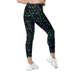 Neon Kitties Crossover Leggings With Pockets