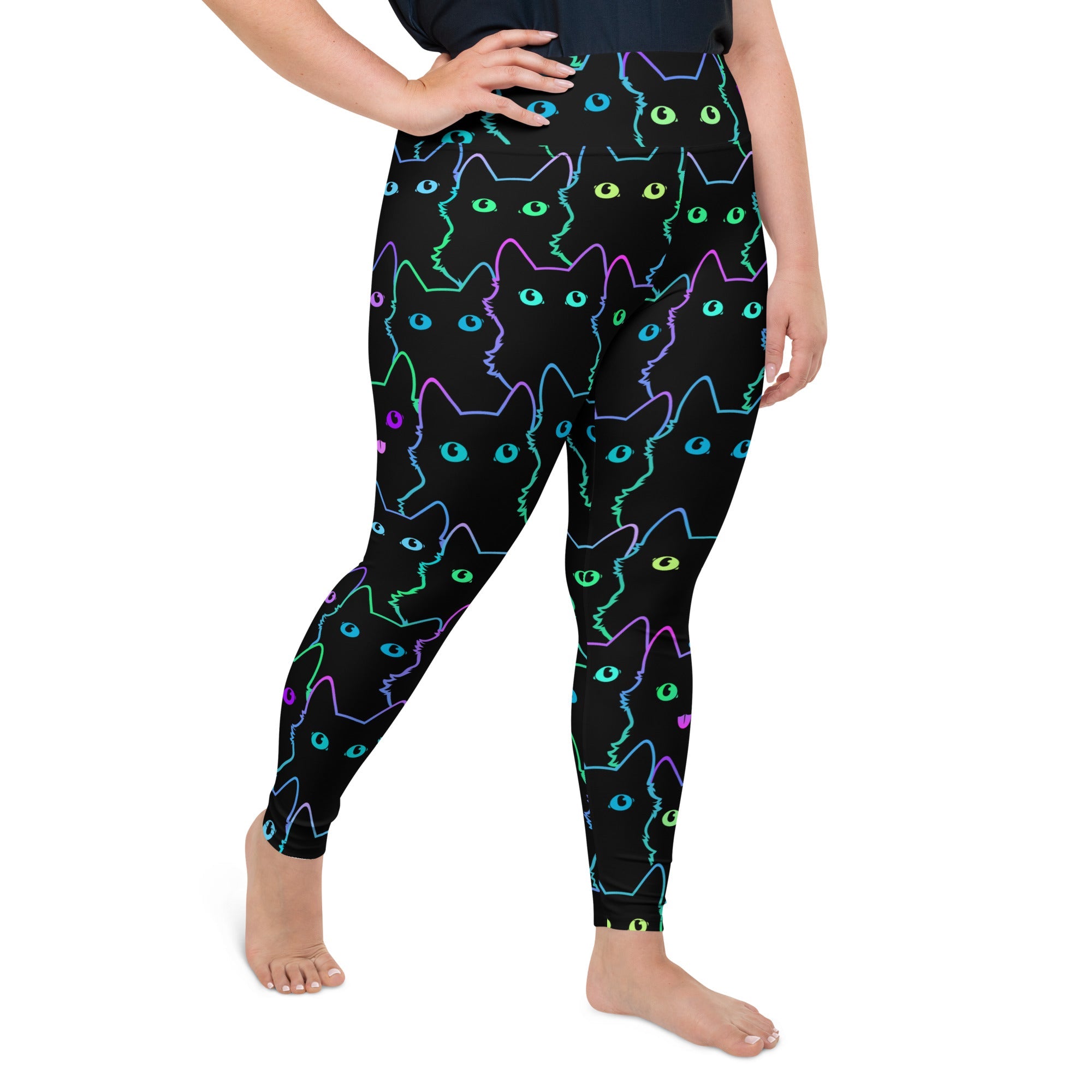 Neon Kitties Plus Size Leggings