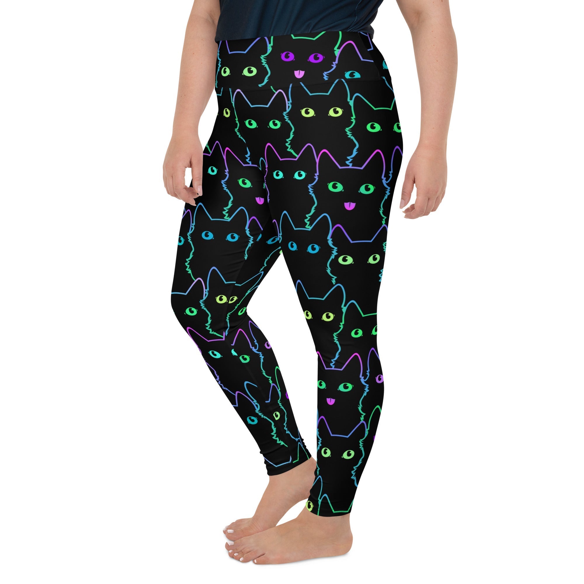 Neon Kitties Plus Size Leggings