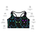 Neon Kitties Sports Bra