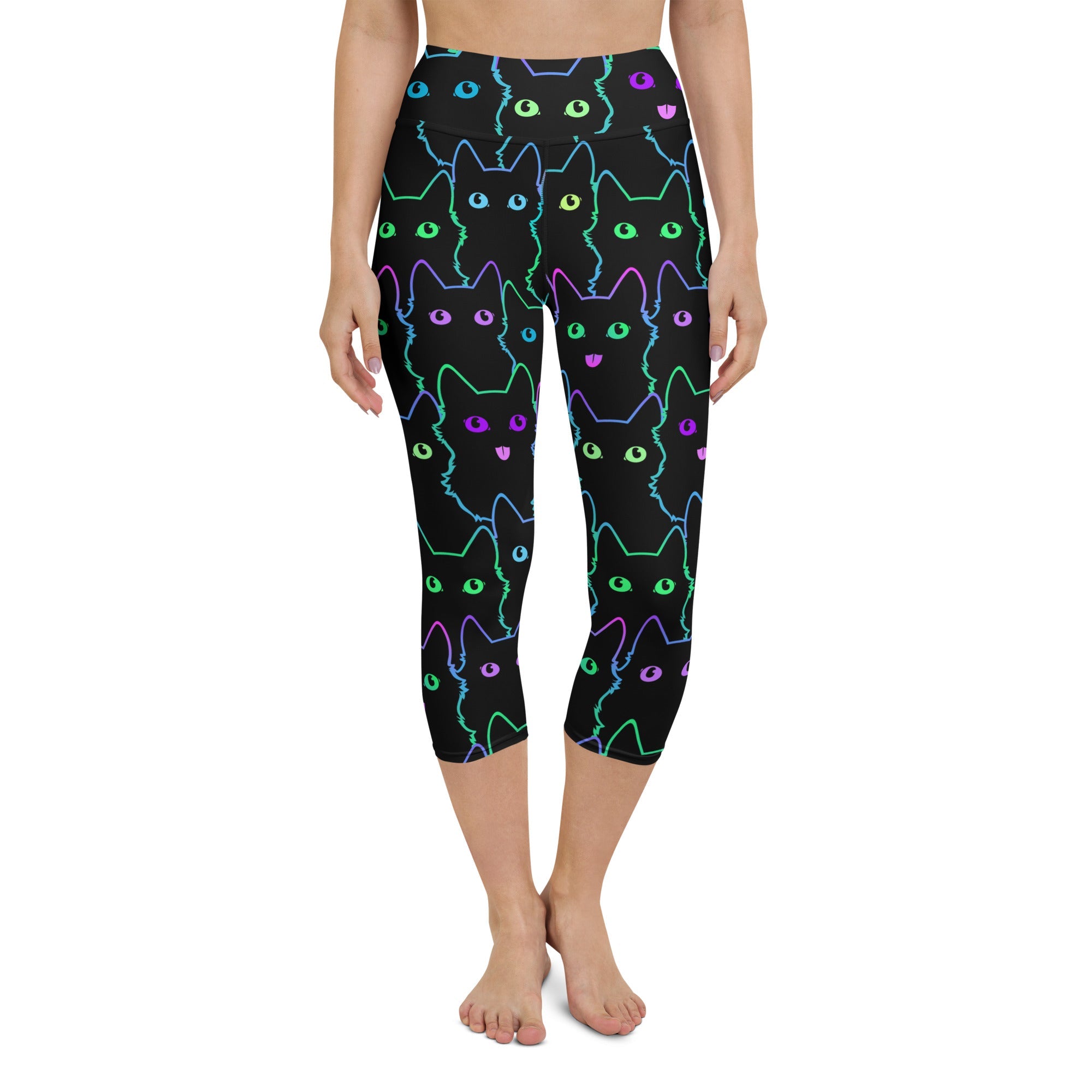 Neon Kitties Yoga Capris