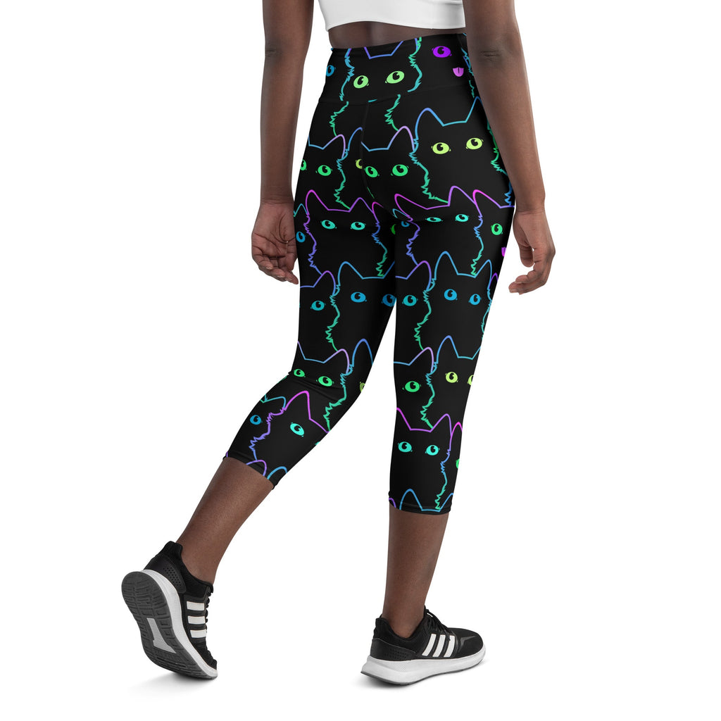 Neon Kitties Yoga Capris