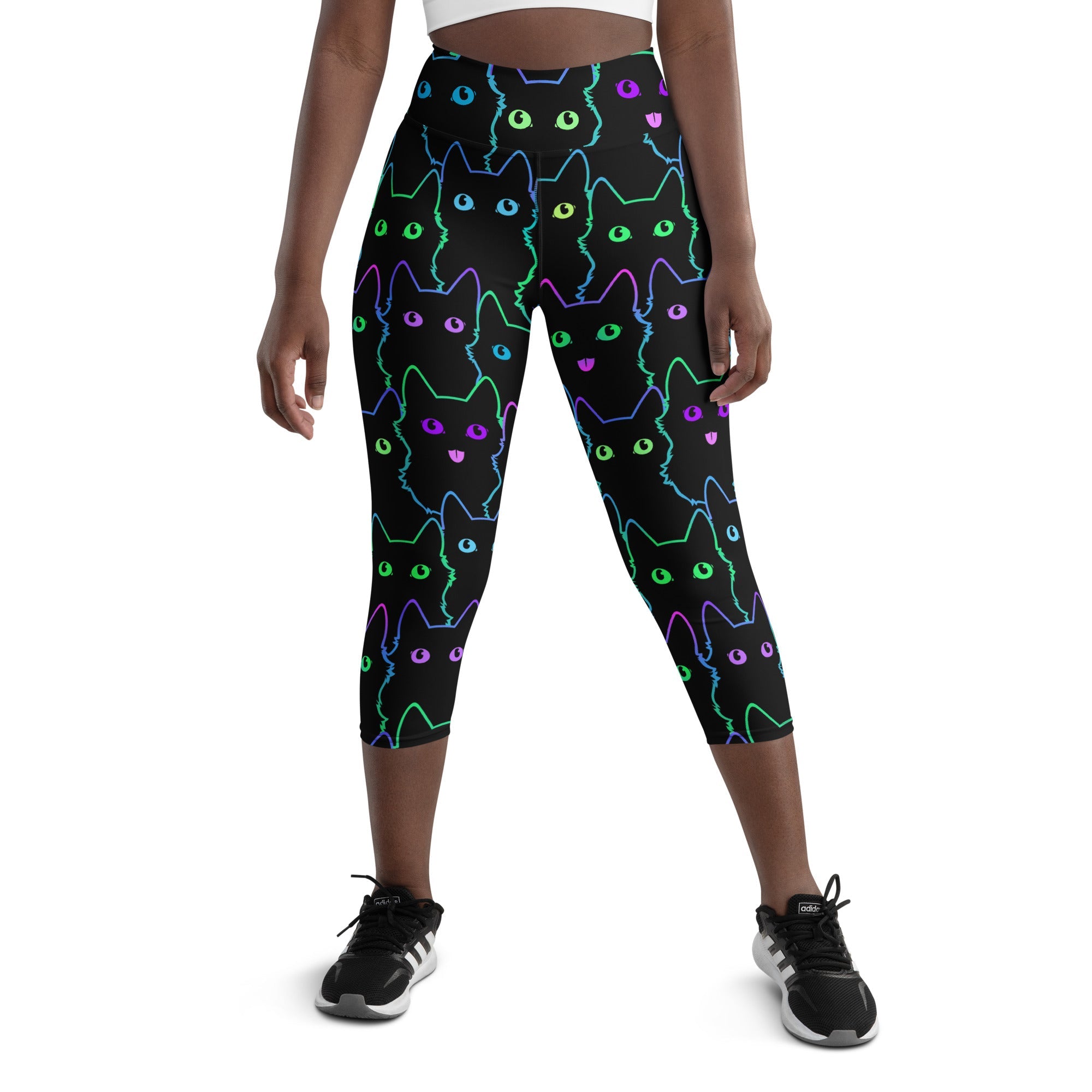 Neon Kitties Yoga Capris