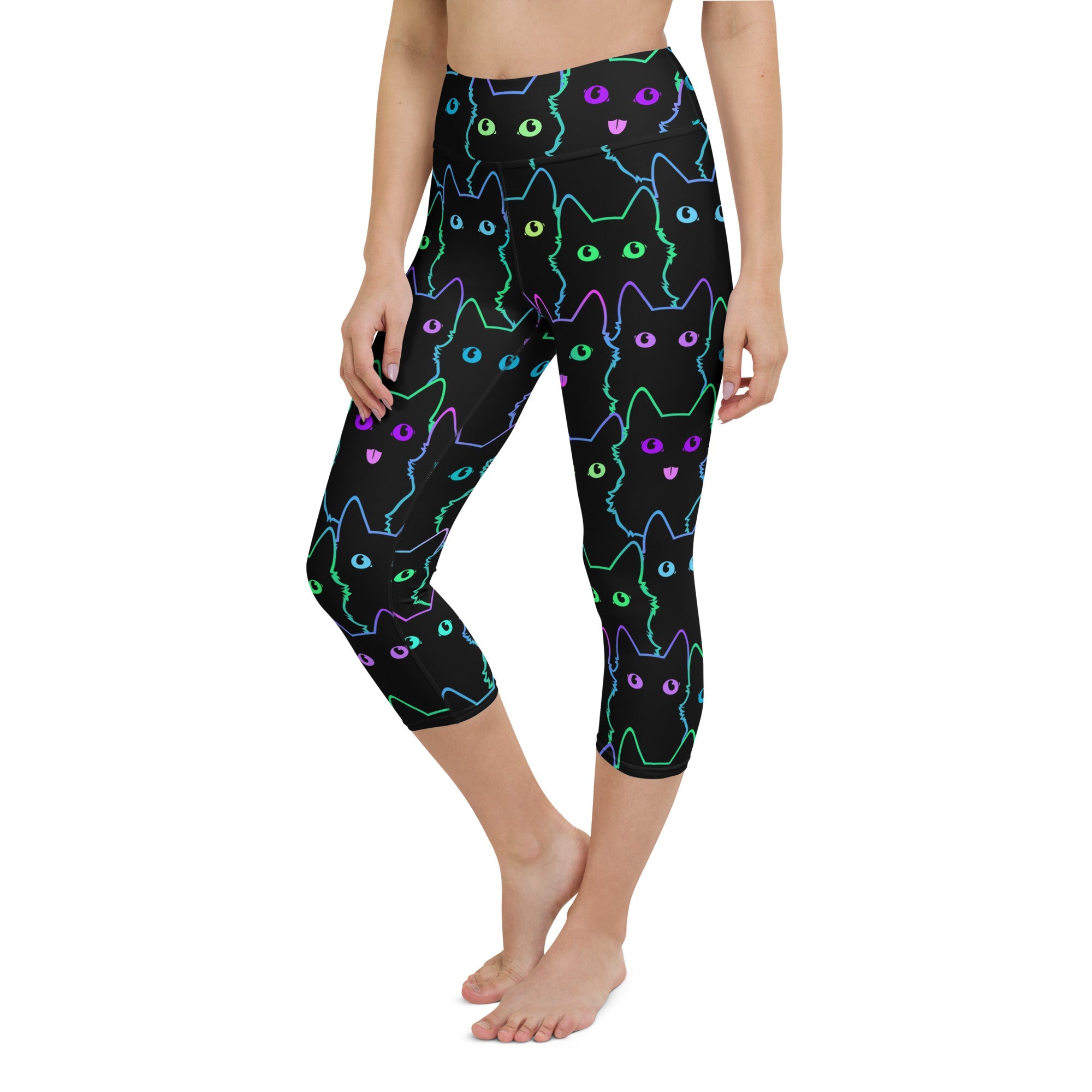 Neon Kitties Yoga Capris