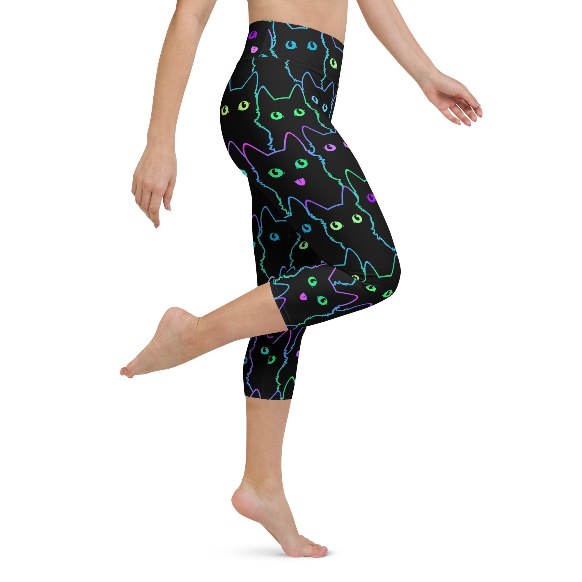 Neon Kitties Yoga Capris