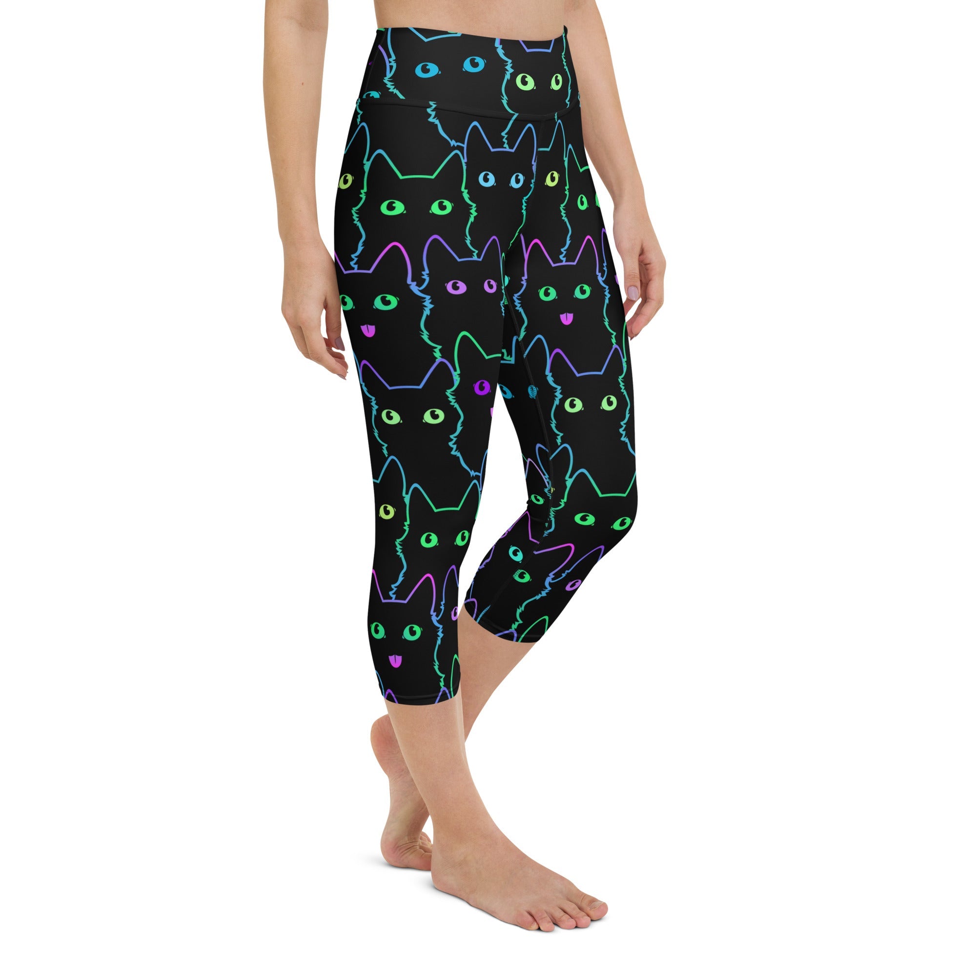 Neon Kitties Yoga Capris