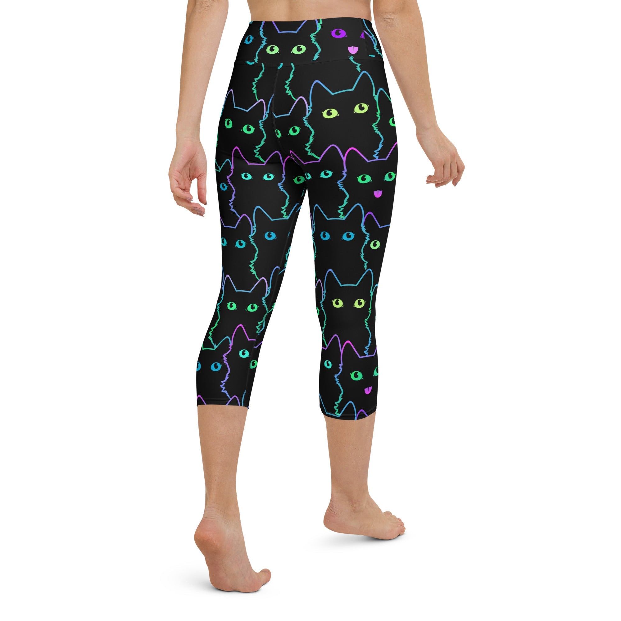 Neon Kitties Yoga Capris