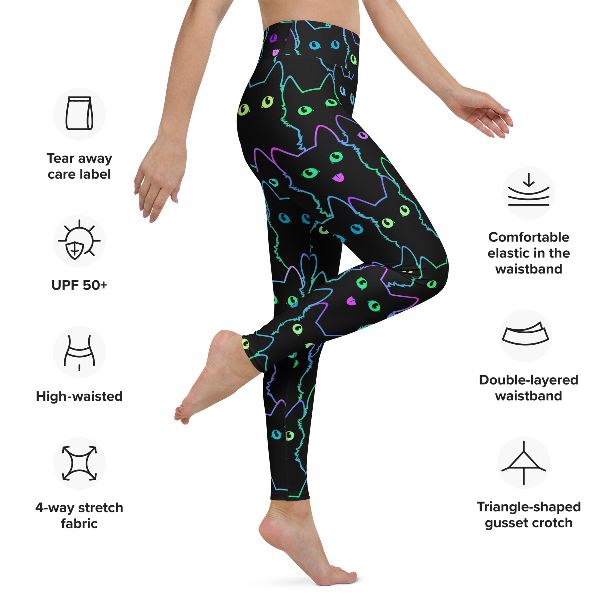 Neon Kitties Yoga Leggings