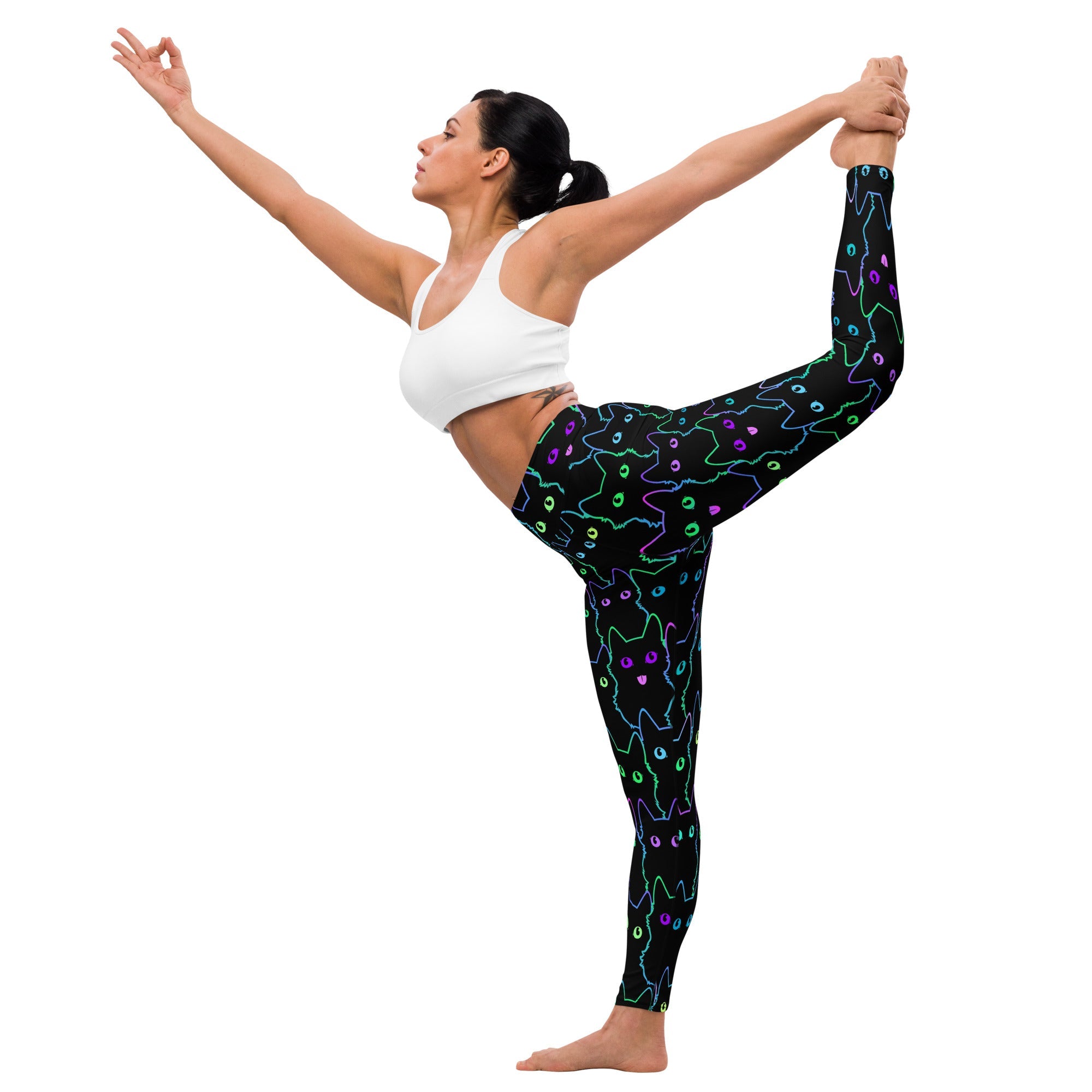 Neon Kitties Yoga Leggings