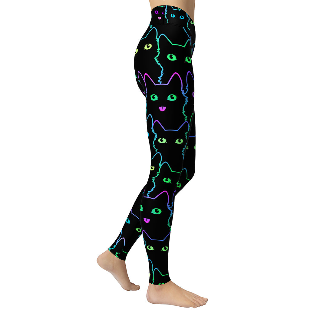 Neon Kitties Yoga Leggings