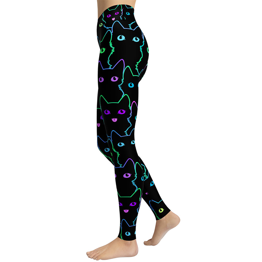 Neon Kitties Yoga Leggings