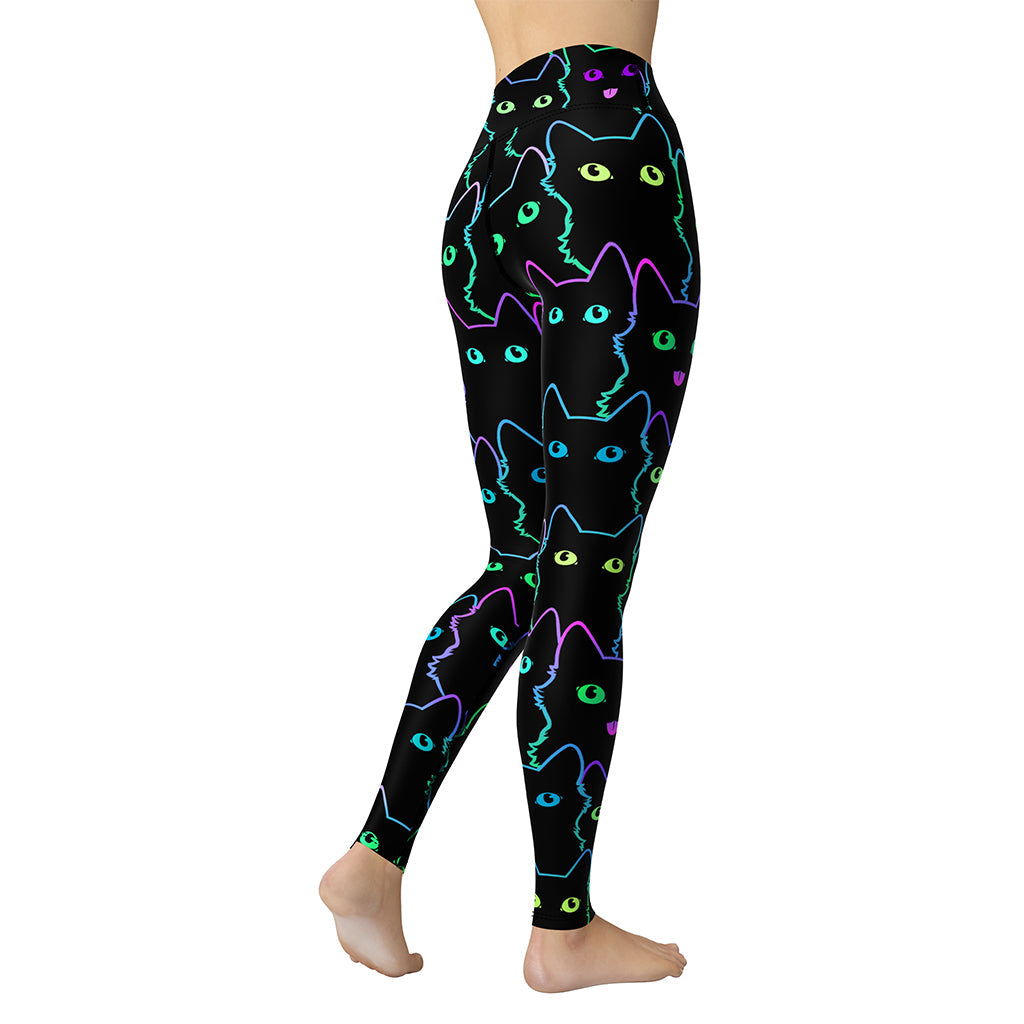 Neon Kitties Yoga Leggings