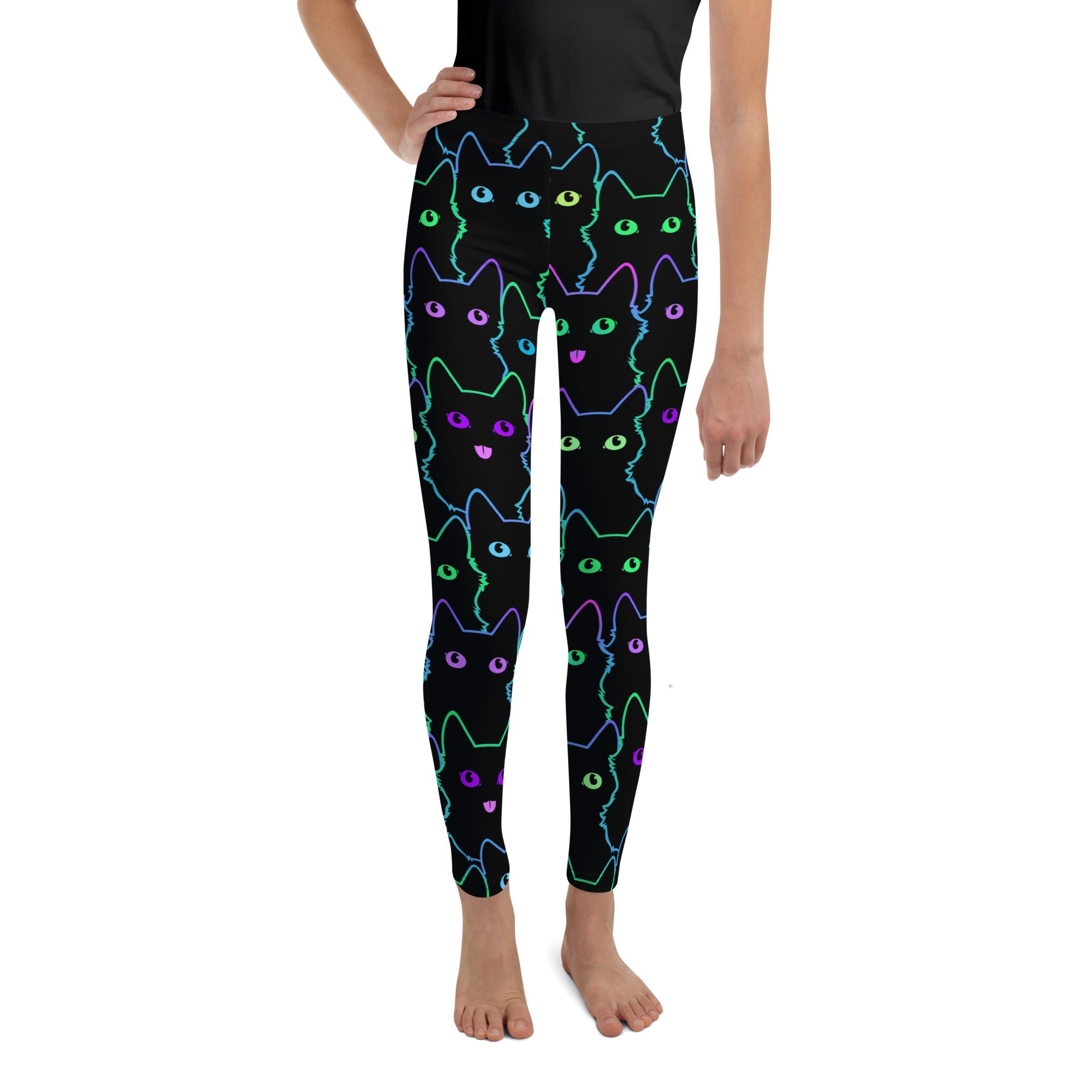 Neon Kitties Youth Leggings