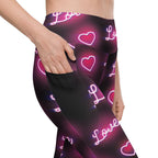 Neon Love Leggings With Pockets