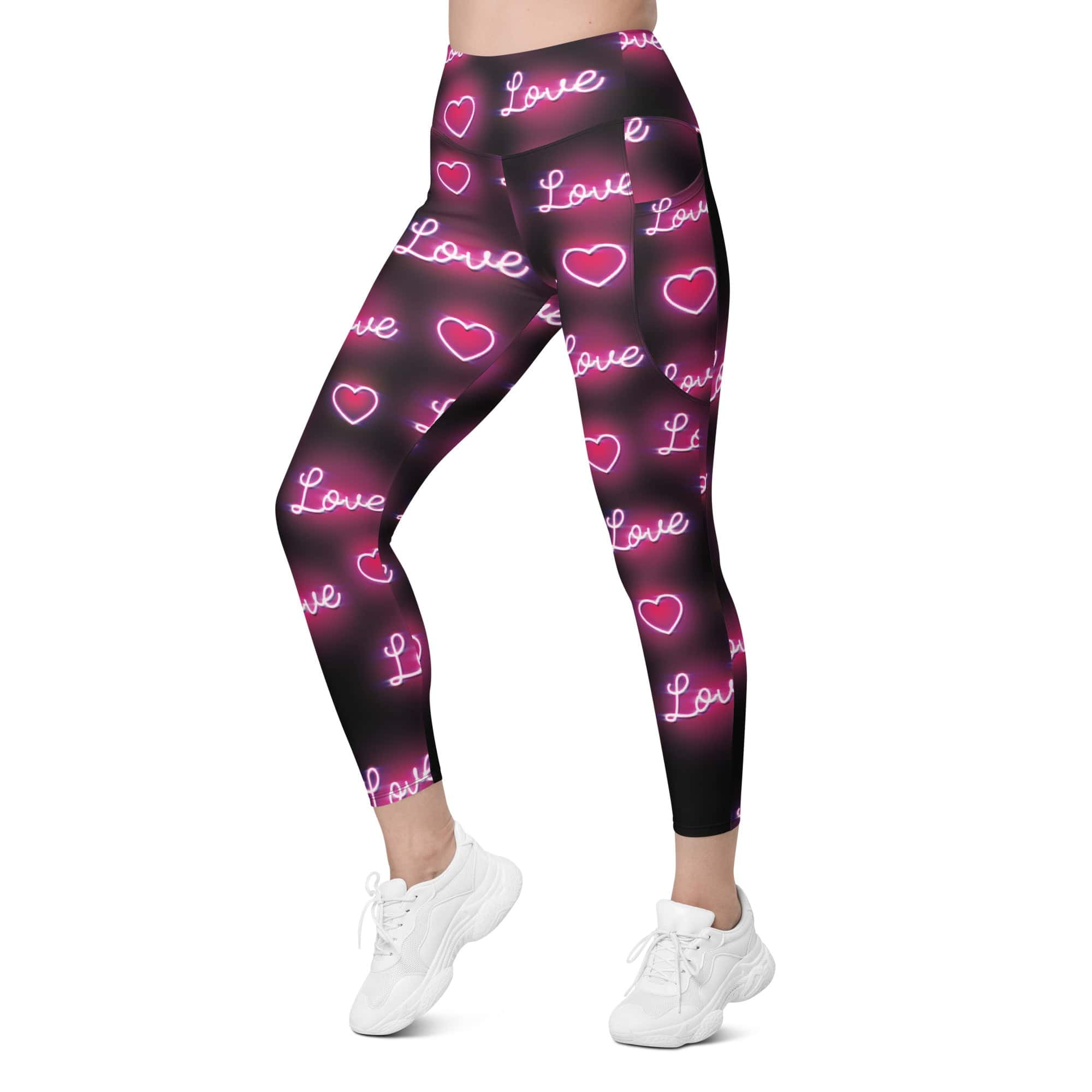 Neon Love Leggings With Pockets