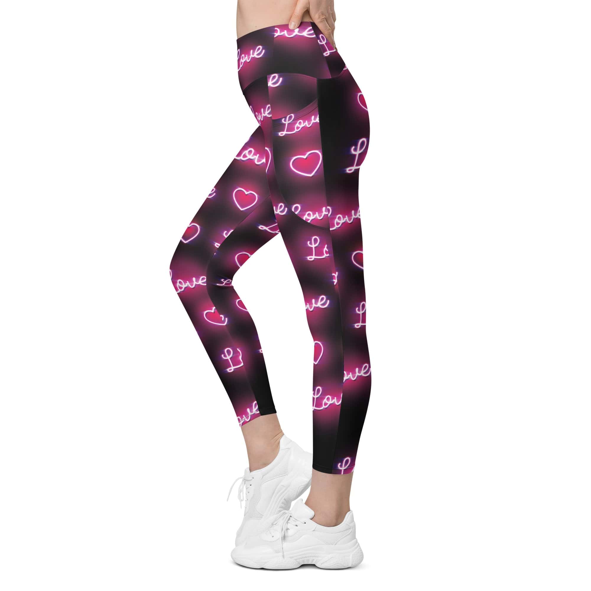 Neon Love Leggings With Pockets