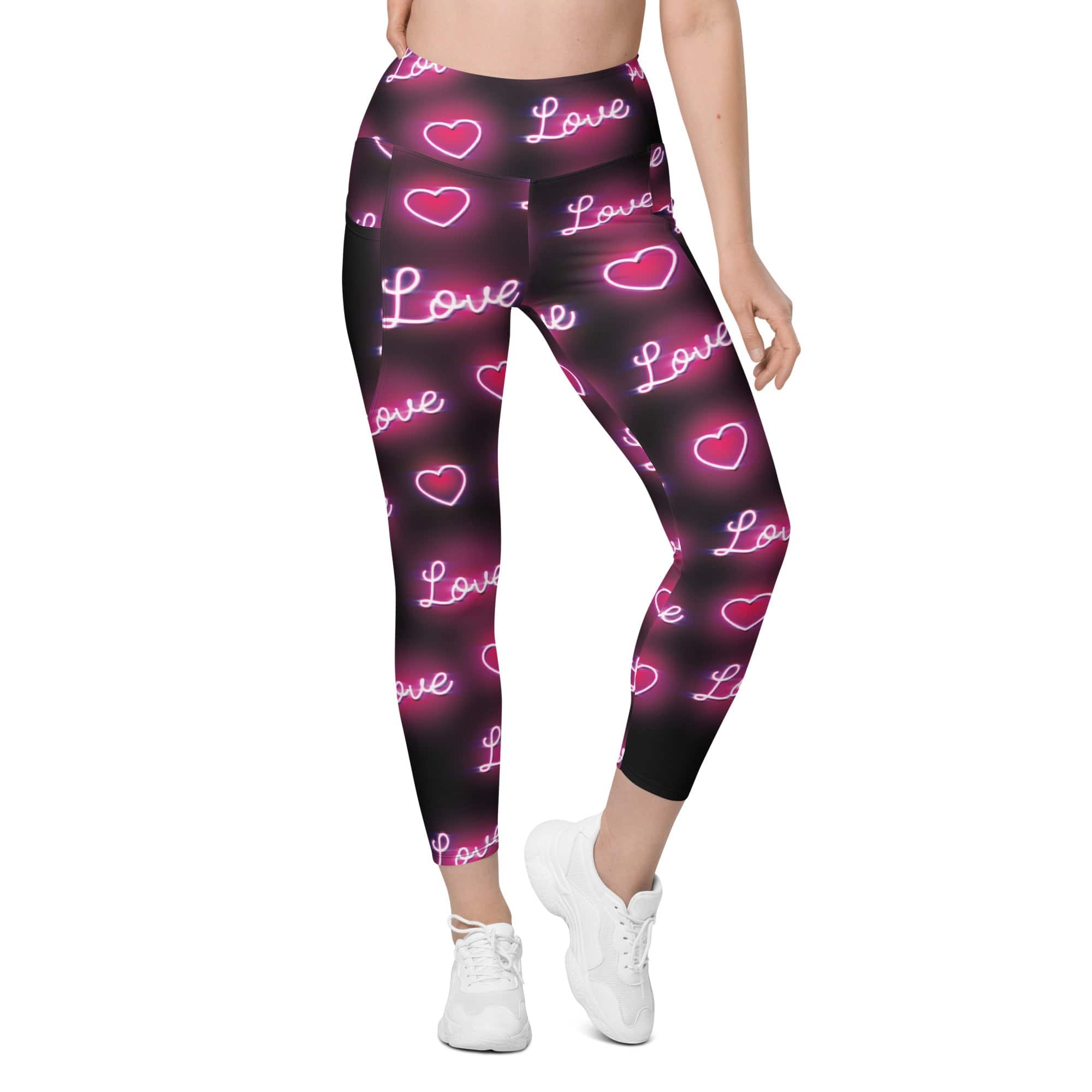 Neon Love Leggings With Pockets