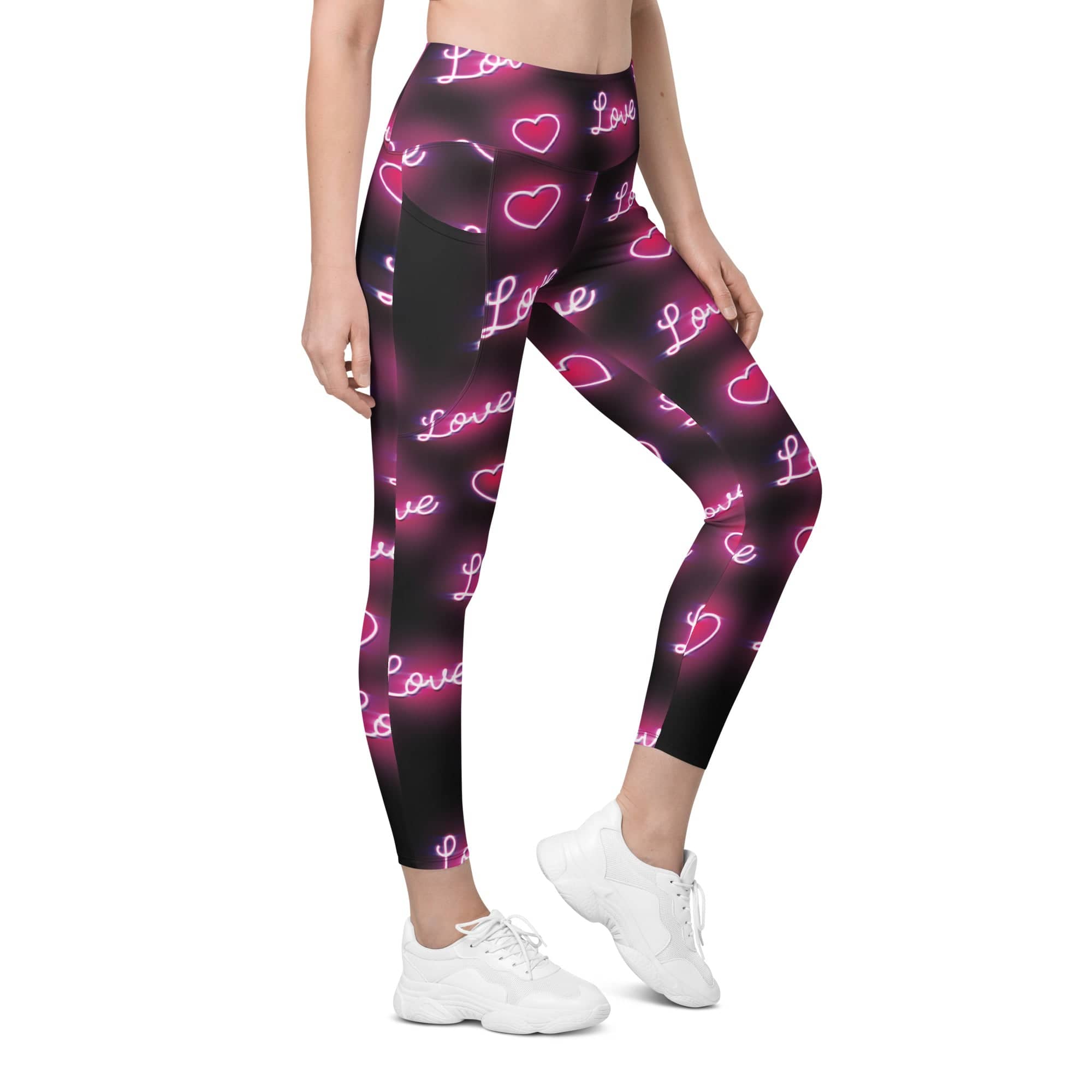 Neon Love Leggings With Pockets